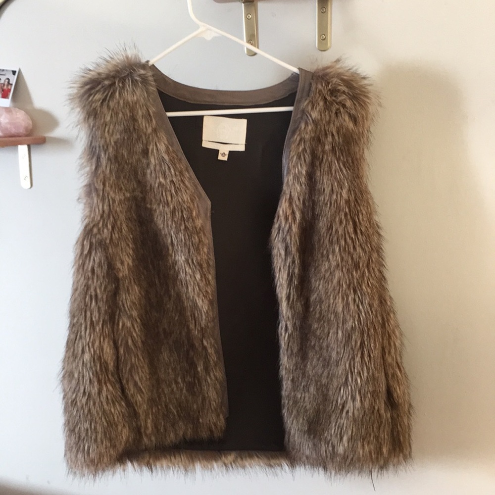 Burning Torch faux fur vest